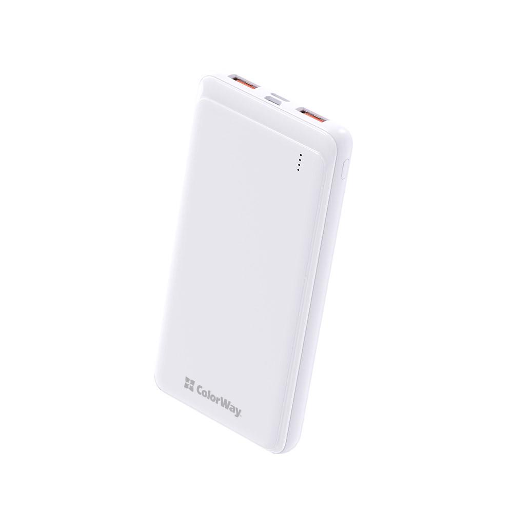 Повербанк ColorWay CW-PB100LPF2WT slim 10000 mAh Білий - фото 2