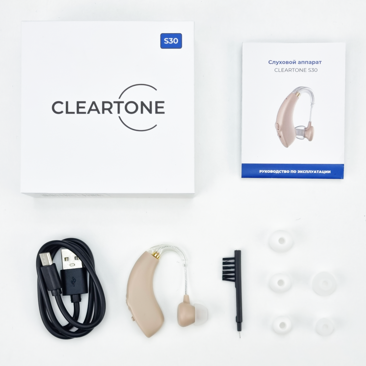 Слуховой аппарат CLEARTONE S30 универсальный заушный с цифровым чипом аккумуляторный - фото 8