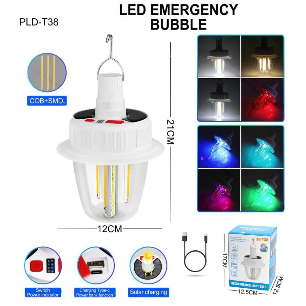 Светильник T38 с подсветкой RGB COB/SMD 300 люмен 1500 мАч солнечная зарядка Белый (613595) - фото 4 Светильник T38 с подсветкой RGB COB/SMD 300 люмен 1500 мАч солнечная зарядка Белый (613595) - фото 4