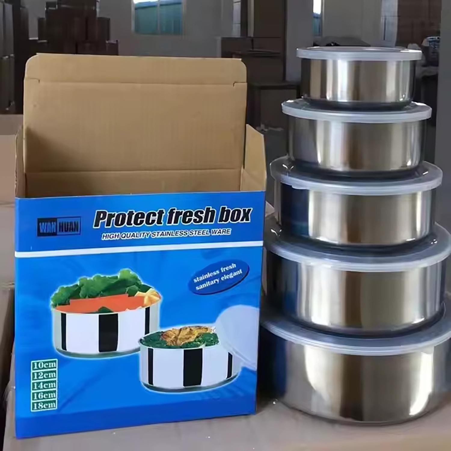 Набір контейнерів із нержавіючої сталі з кришками 5 шт. (86872) - фото 5 Набір контейнерів із нержавіючої сталі з кришками 5 шт. (86872) - фото 5