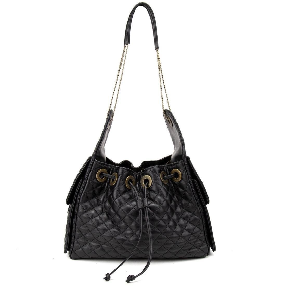 Женская сумка стеганная кожаная Tavinchi CH-2545A Черный (2711213246)