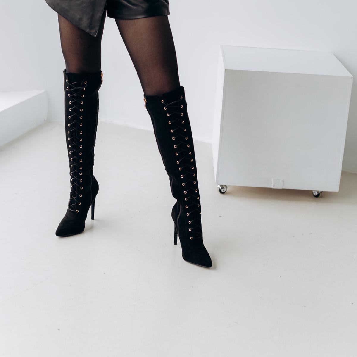 Ботфорти жіночі Fashion р. 37 24 см Чорний (3305) - фото 2 Ботфорти жіночі Fashion р. 37 24 см Чорний (3305) - фото 2