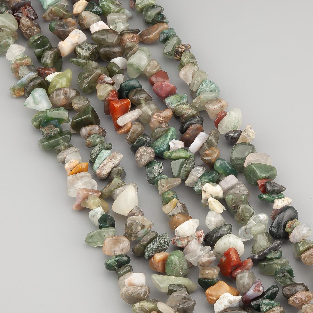 Яшма зеленая сколы крошка из натурального камня 5-10 мм 80 см 1 шт. (НК8020с75)