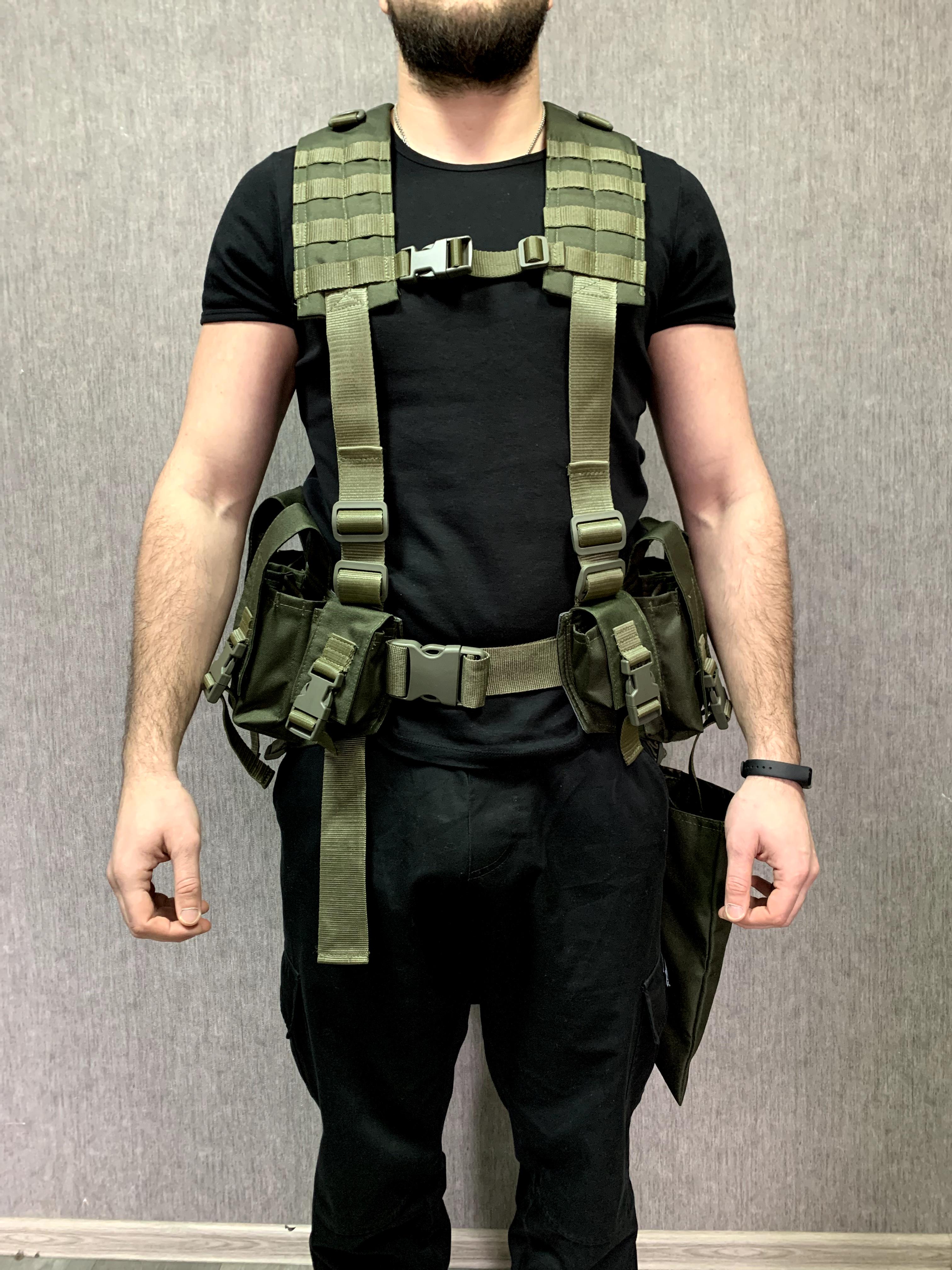 Ремінно-плечова система з підсумками на 8 магазинів і сидінням Оливковий (260331) - фото 6 Ремінно-плечова система з підсумками на 8 магазинів і сидінням Оливковий (260331) - фото 6