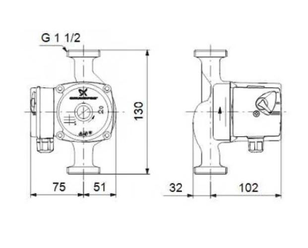 Циркуляционный насос Grundfos UPS 25-40 130  мм - фото 4