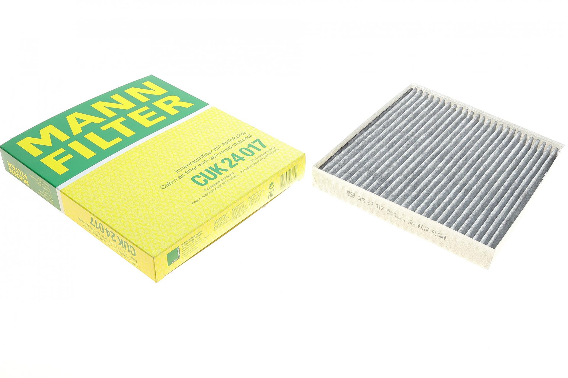 Фильтр салона Mann-Filter для Kia Sorento 14-/Toyota C-HR 16- угольный (CUK 24 017)