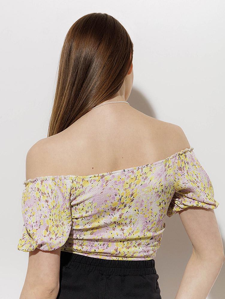 Блуза женская короткая ЦБ-00219014 р. 42 Желтый (SKT000906023) - фото 3 Блуза женская короткая ЦБ-00219014 р. 42 Желтый (SKT000906023) - фото 3