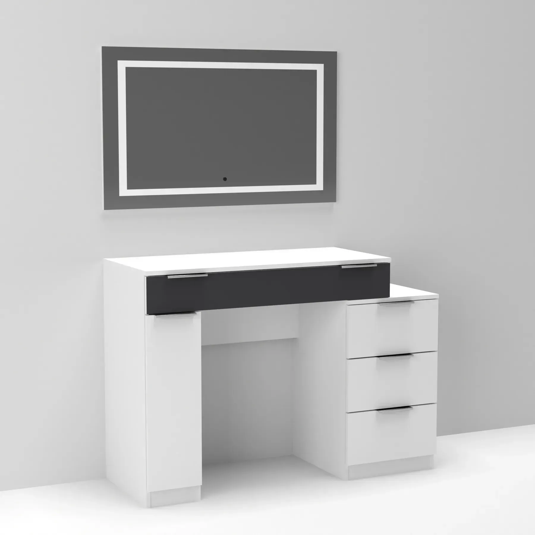 Стіл-трюмо туалетний Kontinent Krystal 1200х452х847 мм Білий/Антрацит (59321193) - фото 2