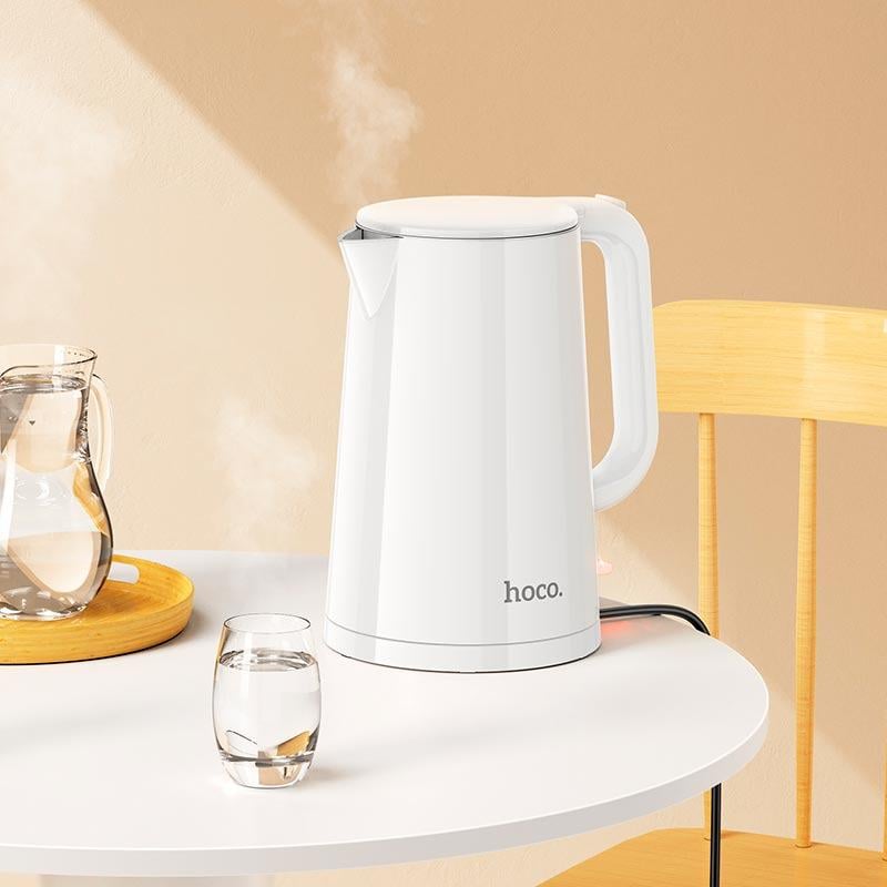 Электрочайник Hoco HE11 electric kettle 1500-1800 Вт 1,7 л Белый (613301) - фото 3 Электрочайник Hoco HE11 electric kettle 1500-1800 Вт 1,7 л Белый (613301) - фото 3