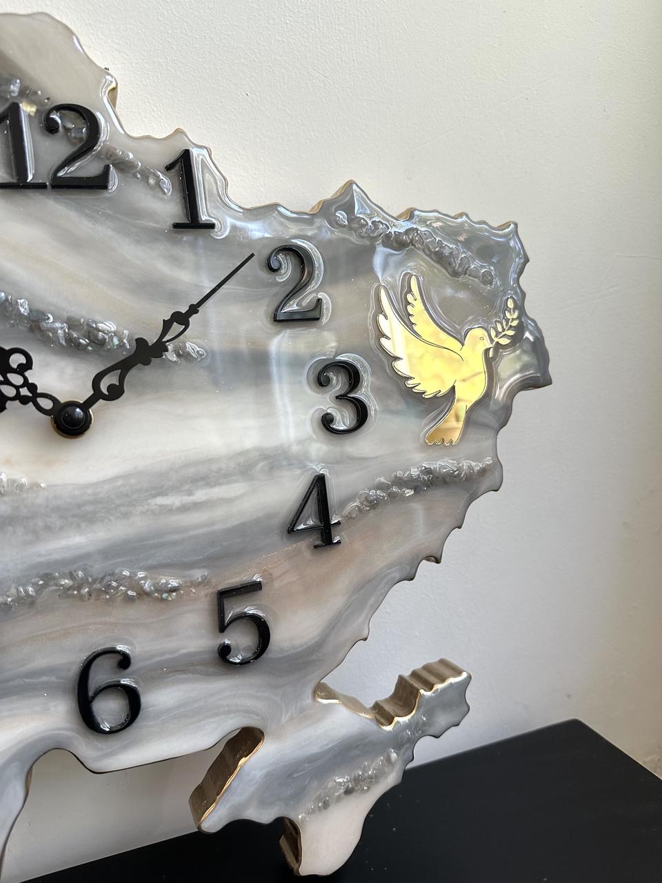 Годинник настінний з епоксидної смоли Карта України 50x34 см - фото 5 Годинник настінний з епоксидної смоли Карта України 50x34 см - фото 5