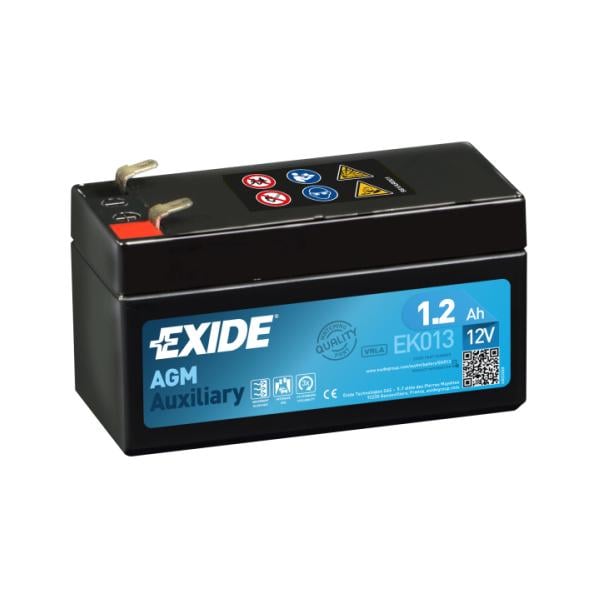 Акумулятор тяговий EXIDE AUXILIARY AGM 6СТ-1,2Ah Аз 18А CCA EK013