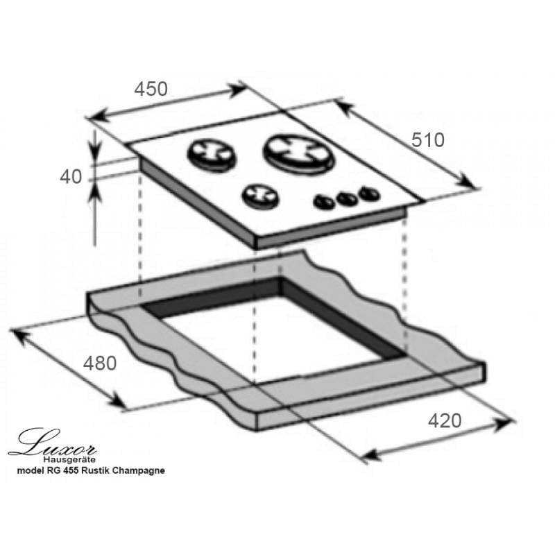 Варильня поверхня Luxor RG 455 Rustik Champagne SS з підставка WOG (24655917) - фото 6 Варильня поверхня Luxor RG 455 Rustik Champagne SS з підставка WOG (24655917) - фото 6