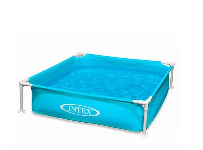 Бассейн каркасный 122х122х30 см квадратный с тентом и подстилкой Синий (57173-1)