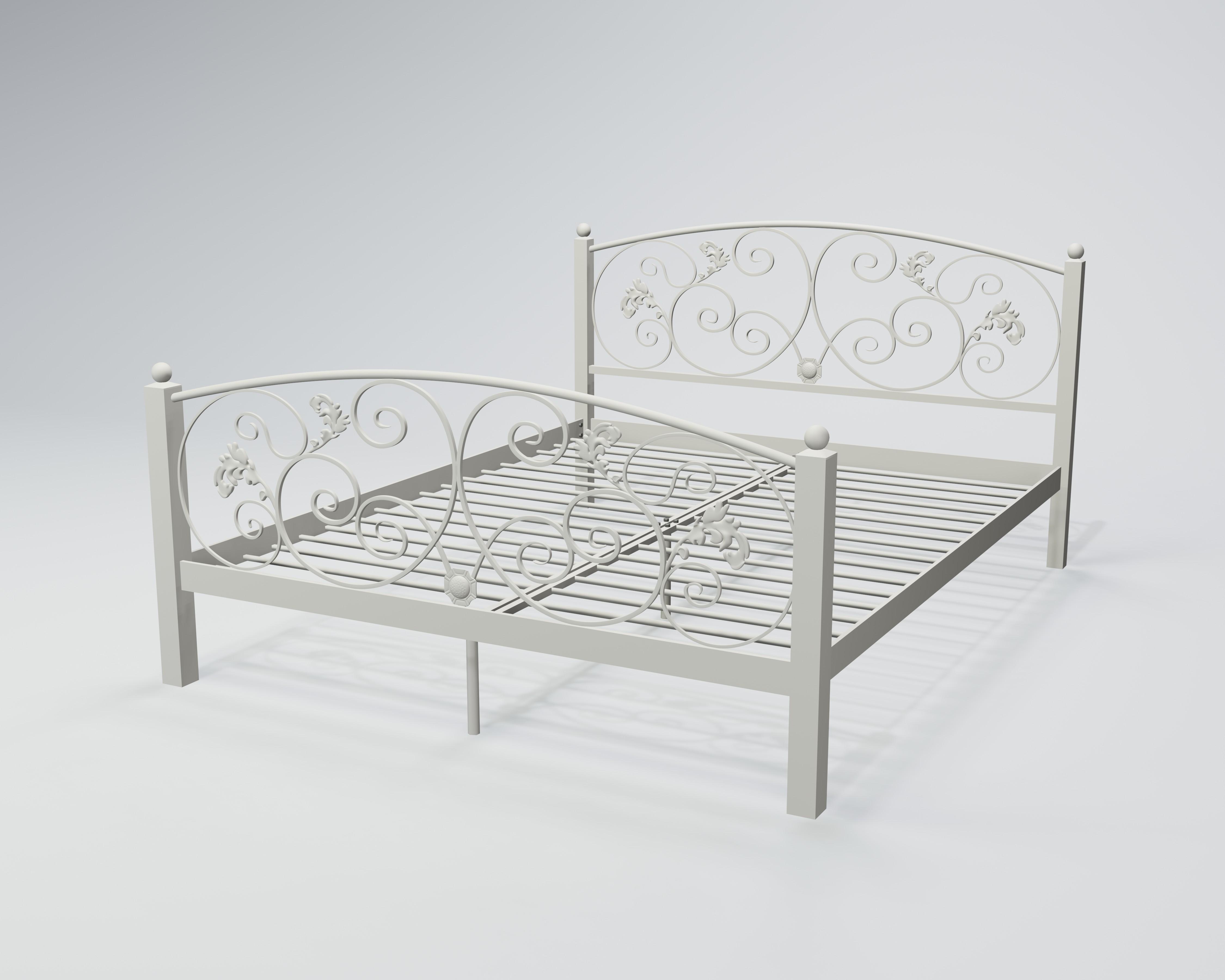 Кровать металлическая Магнолия 140x190 см Серый бархат