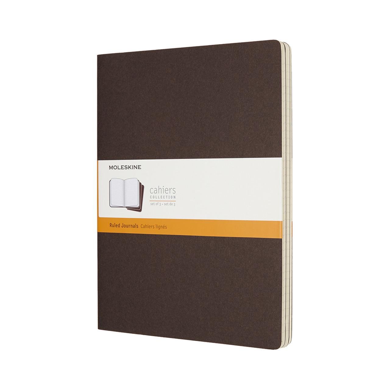 Блокнот Moleskine Cahier большой 120 страниц линейка 19х25 см Коричневый