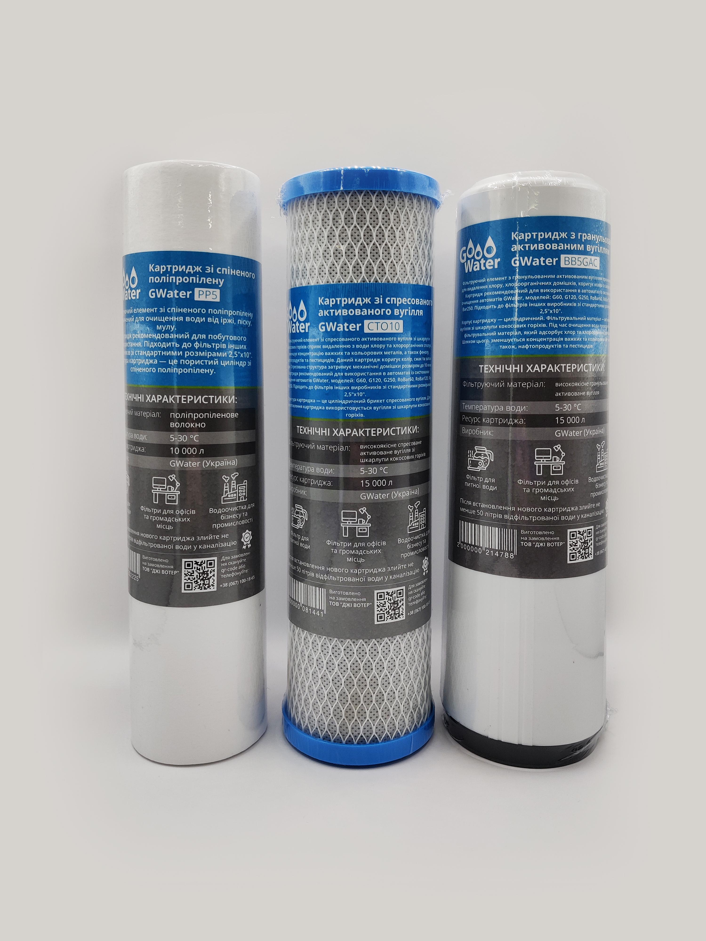 Комплект картриджей для фильтров Gwater PСG