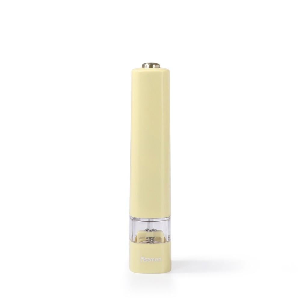 Мельница электрическая для соли и перца Fissman 20x4 см из стекла Желтый (8210.3)