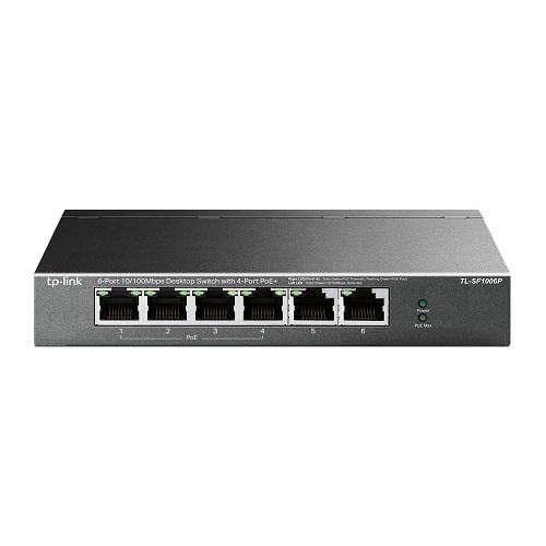 Коммутатор TP-Link TL-SF1006P 6x10/100 Fast Ethernet FE/4xPoE 56 W (558248)