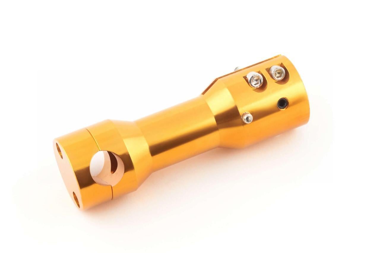 Крепление открытого руля на скутера KOMATCU посадочное место под руль Ø23 мм/под траверсу Ø22 мм Желтый (2177204067)