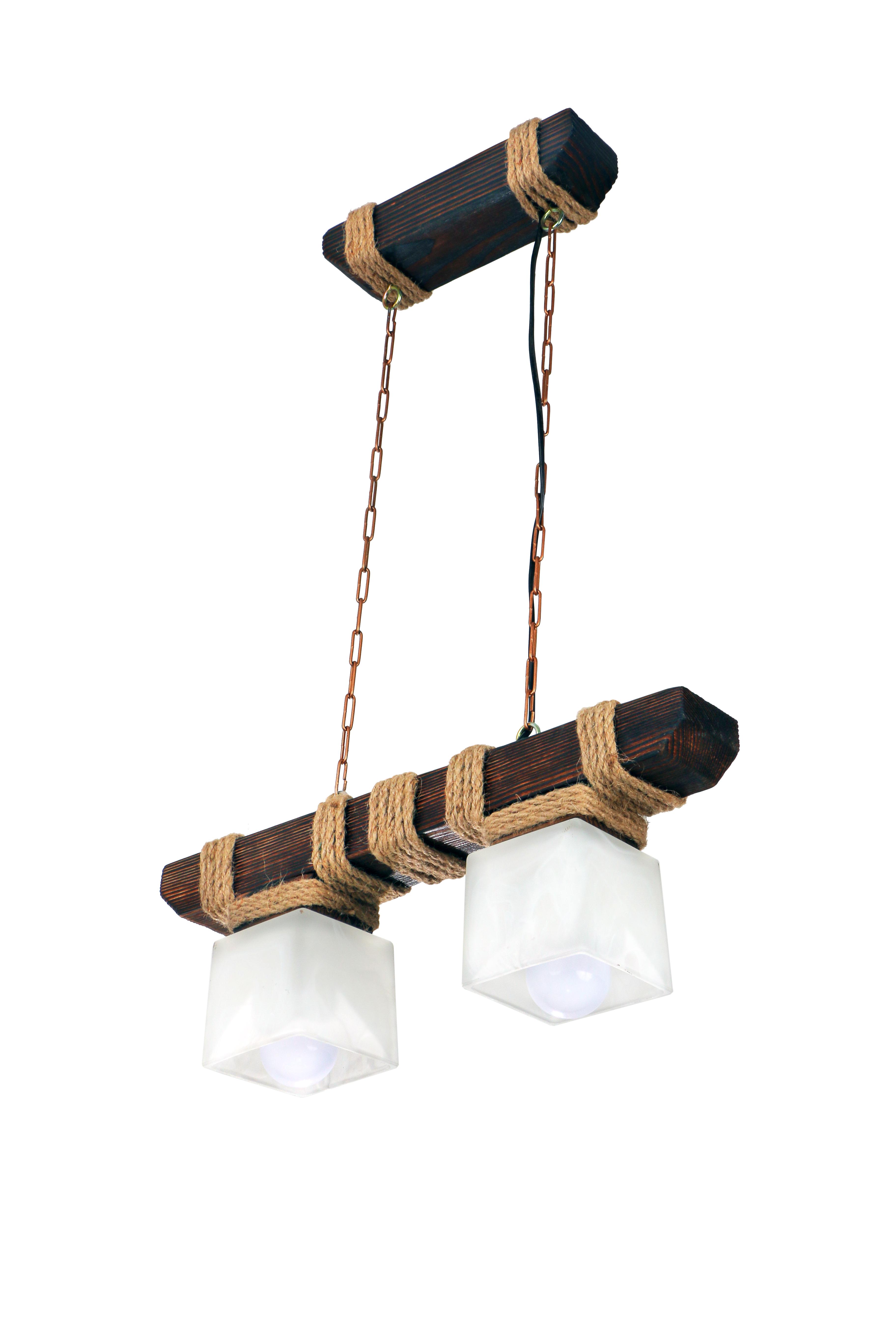 Люстра деревянная Sirius темный обжиг на 2 плафона (S7009/2)