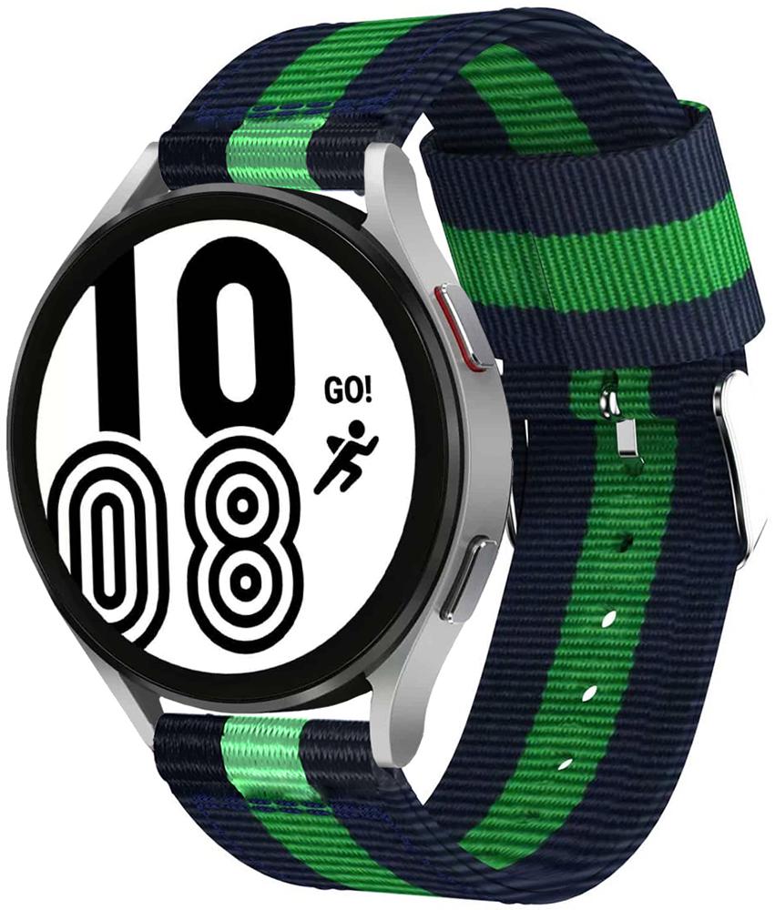 Браслет тканинний Canvas для Galaxy Watch 4 44 мм Blue/Green (23504)