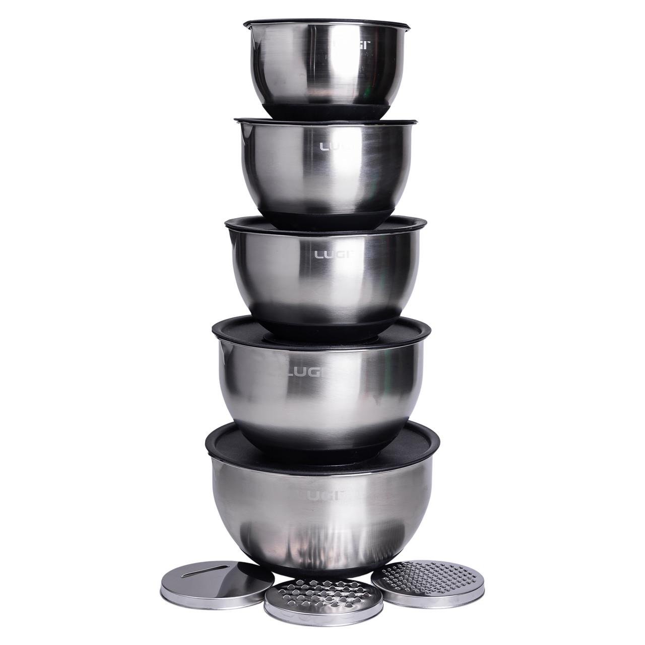 Набір мисок з нержавіючої сталі 24/22/16/18/20,5 см 5 шт. (LG-01/5PCS) - фото 3 Набір мисок з нержавіючої сталі 24/22/16/18/20,5 см 5 шт. (LG-01/5PCS) - фото 3