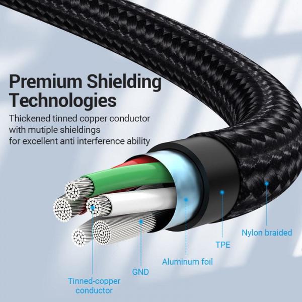 Кабель для передачи данных Vention 2-in-1 USB-A-2хUSB-C Y-Splitter 1 м Черный (604975) - фото 5