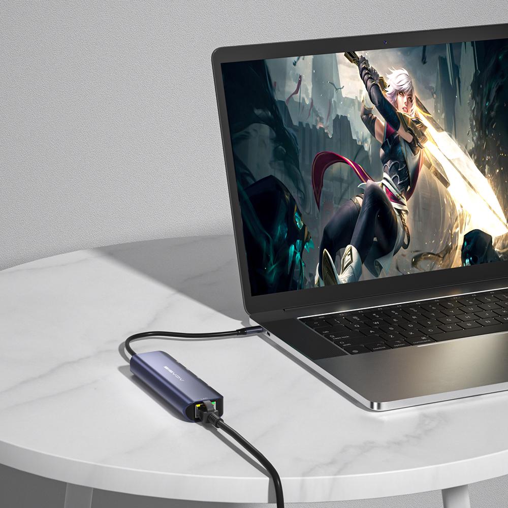 USB-хаб Acasis DS-7NV5 USB Type-C 5 in 1 с LAN портом Голубой (2279) - фото 6 USB-хаб Acasis DS-7NV5 USB Type-C 5 in 1 с LAN портом Голубой (2279) - фото 6