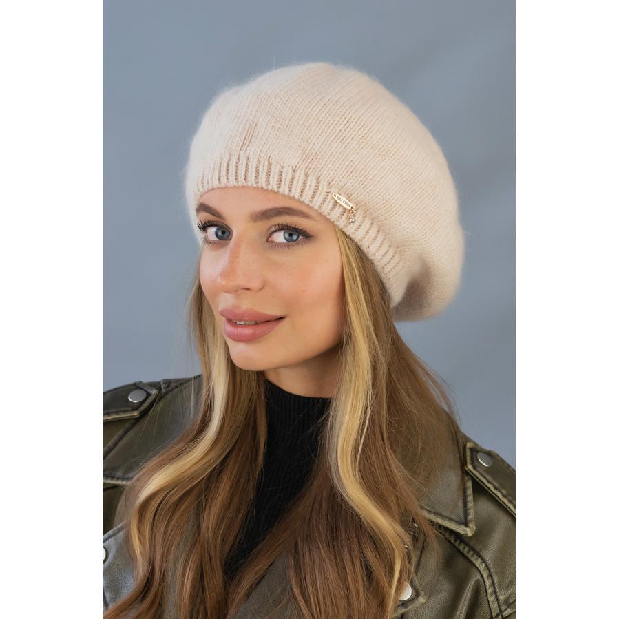 Берет шерстяной женский утепленный флисом зимний Braxton 7240 one size Кремовый