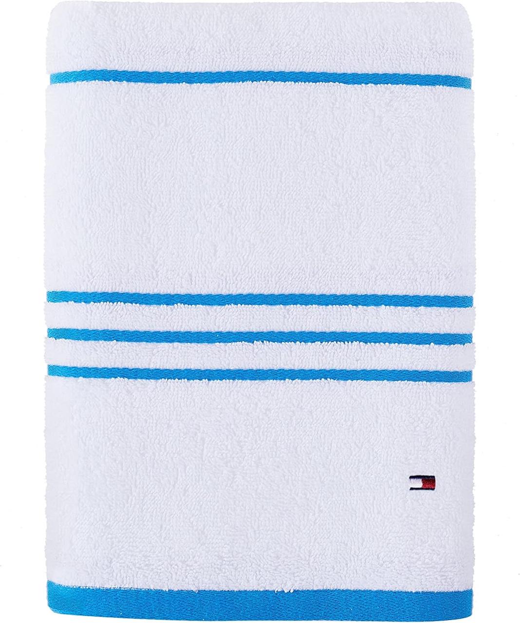 Рушник Tommy Hilfiger банний Modern American Solid Cotton Bath Towel Білий/Блакитний (2545672714)