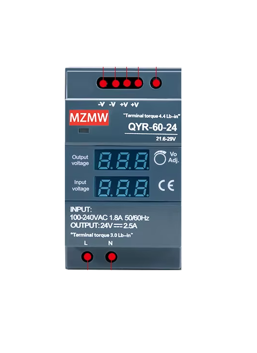 Трансформатор ультратонкий імпульсний із цифровим дисплеєм QYR 60 Вт 12 В