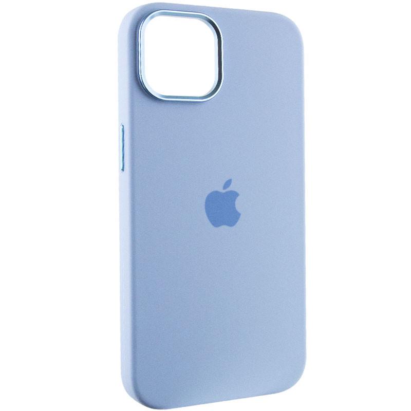 Протиударний чохол Silicone Case Metal Buttons (AA) для Apple iPhone 14 (6.1") Блакитний / Blue Fog