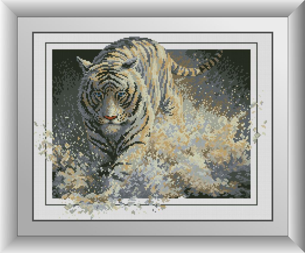 Алмазная мозаика Dream Art Белая молния (тигр) 40x51 см (DA.30123)