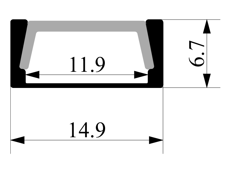 Профиль алюминиевый LEDUA АЛ-02-2 + рассеиватель для LED ленты накладной 2 м Белый (4288) - фото 4