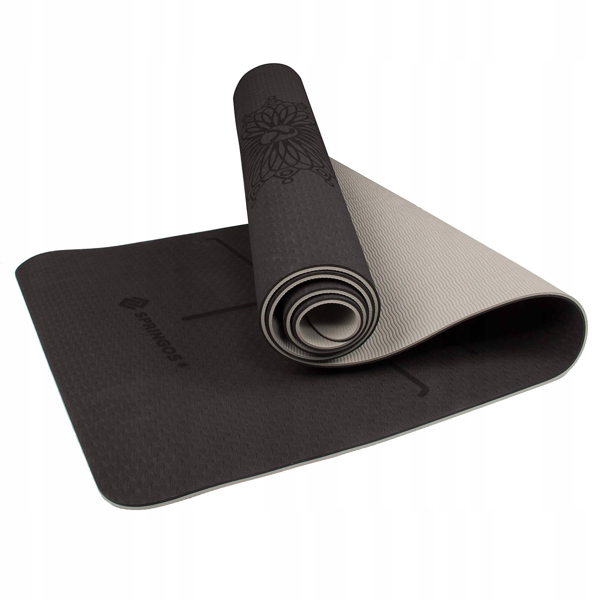 Килимок для йоги та фітнесу Springos TPE 6 мм YG0013 Black/Grey