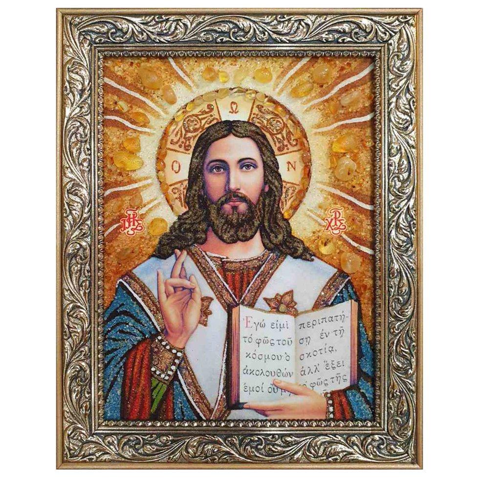 Икона Вседержитель янтарная 15х20 см (С0003-15х20)
