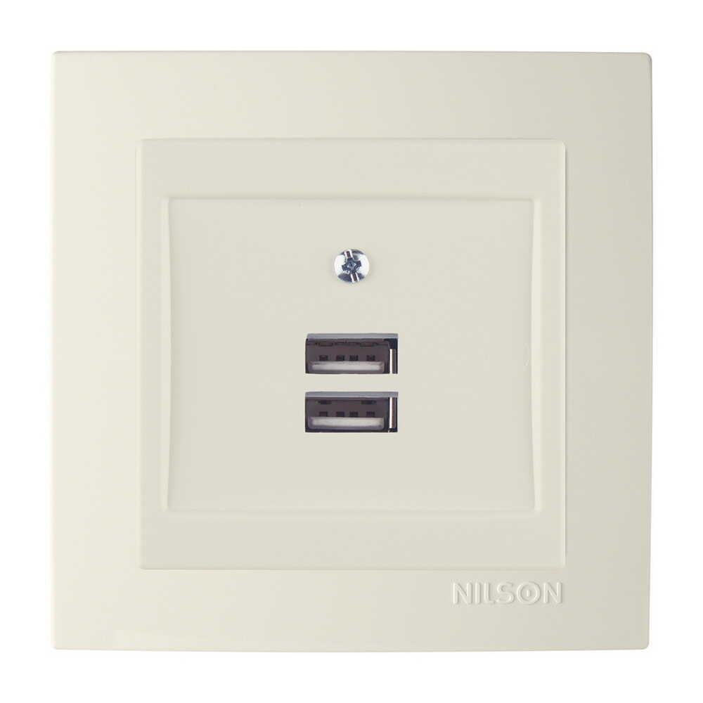 Розетка Nilson Touran USB 2-ная Кремовый (24121081)