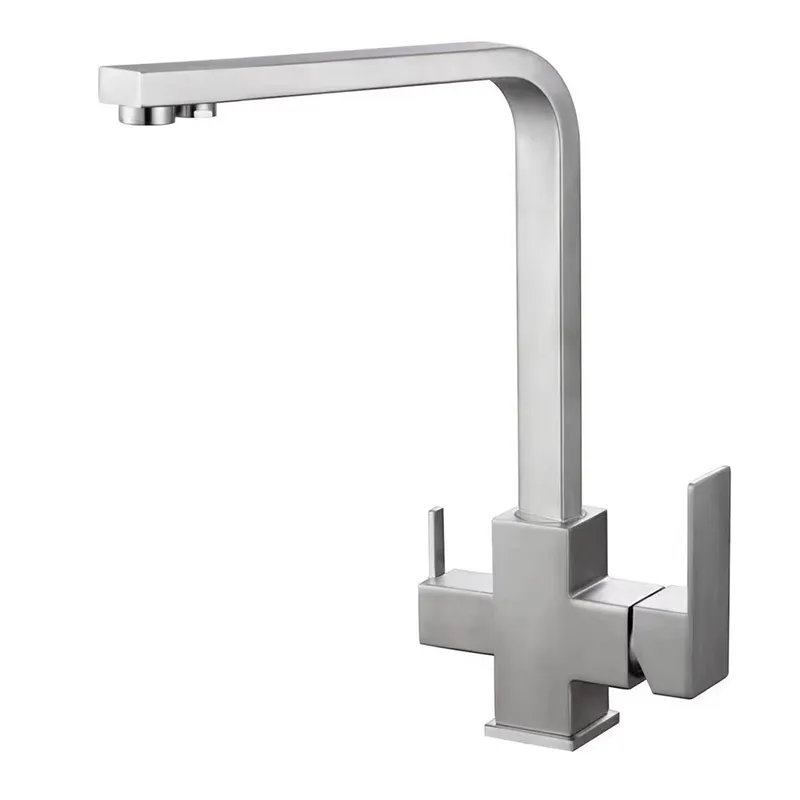 Смеситель для кухни Zerix KUB-021 SUS304 с выходом для питьевой воды (ZX4855)