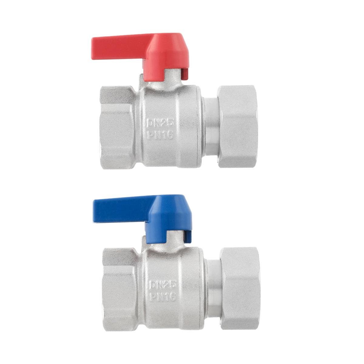 Комплект кранов шаровых Raftec прямой с накидной гайкой ВВ 1" RVMK03 (SW-98616) - фото 3