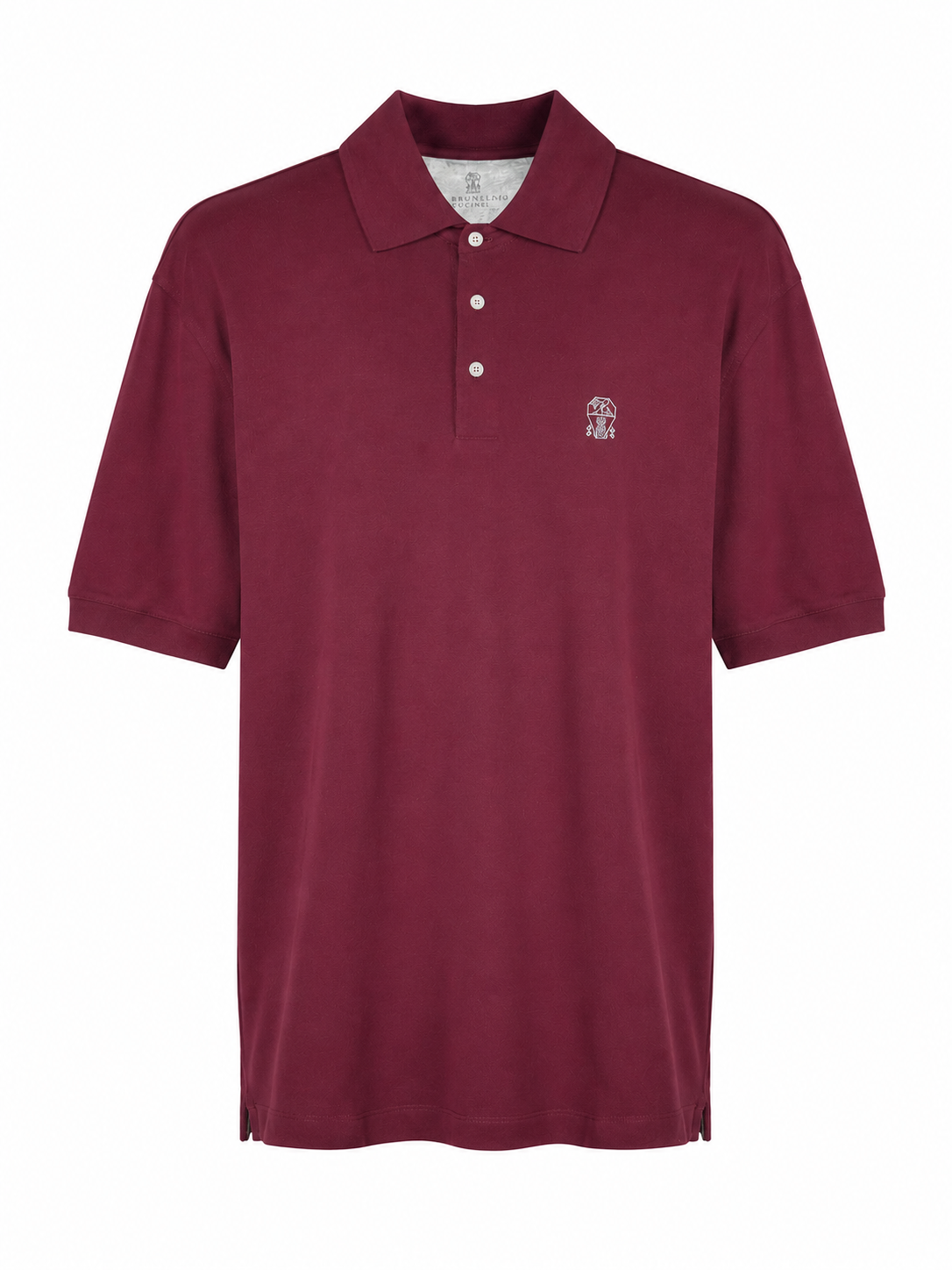 Футболка мужская поло в стиле Brunello Cucinelli Logo-Print Cotton-Jersey T-Shirt XL Бордовый (BC13001.3XL)