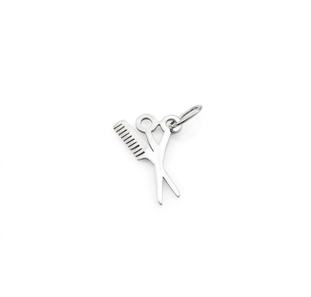 Кулон для парикмахера с ножницами и расческой Maxi Silver 9628 (89628)