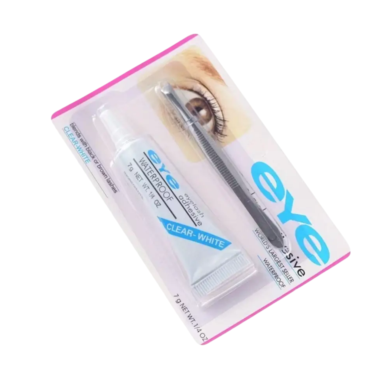 Клей для накладных ресниц Eye ленточных и пучковых с пинцетом/гипоаллергенным клеем прозрачный 4 г (2857444472)