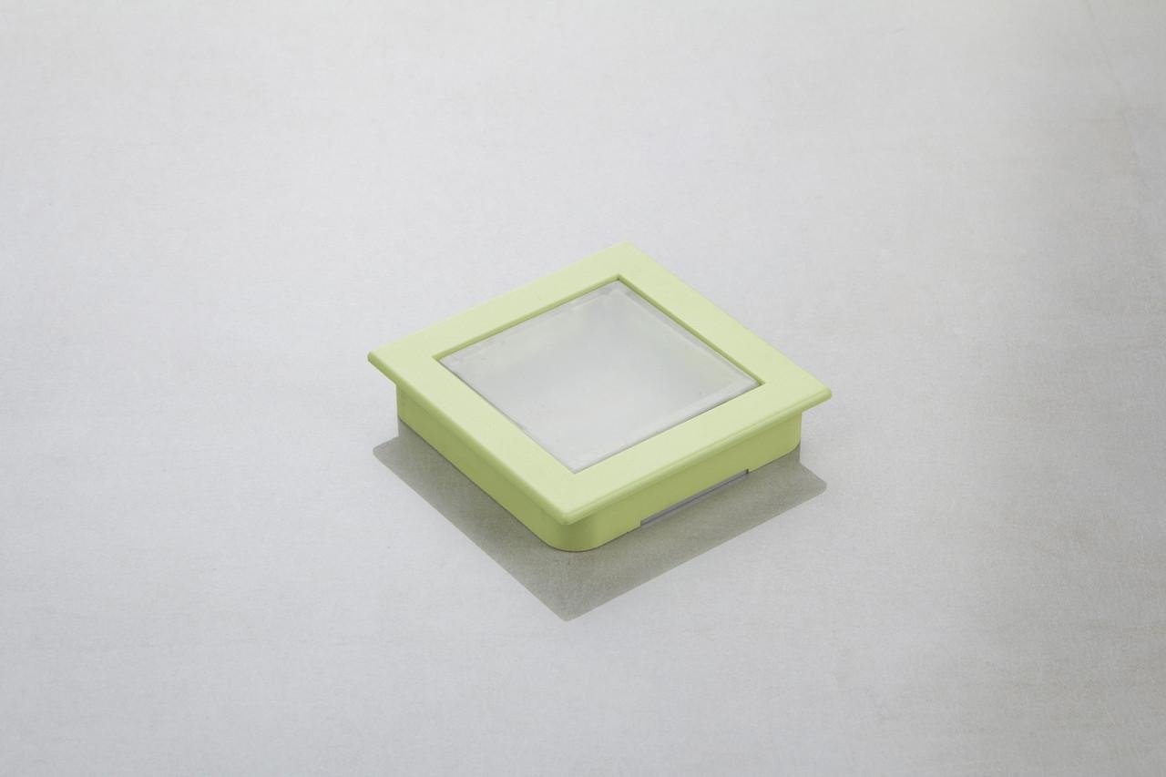 Мебельная ручка врезная РП-23/64 Светло-зеленый матовый с прозрачной вставкой (16824)