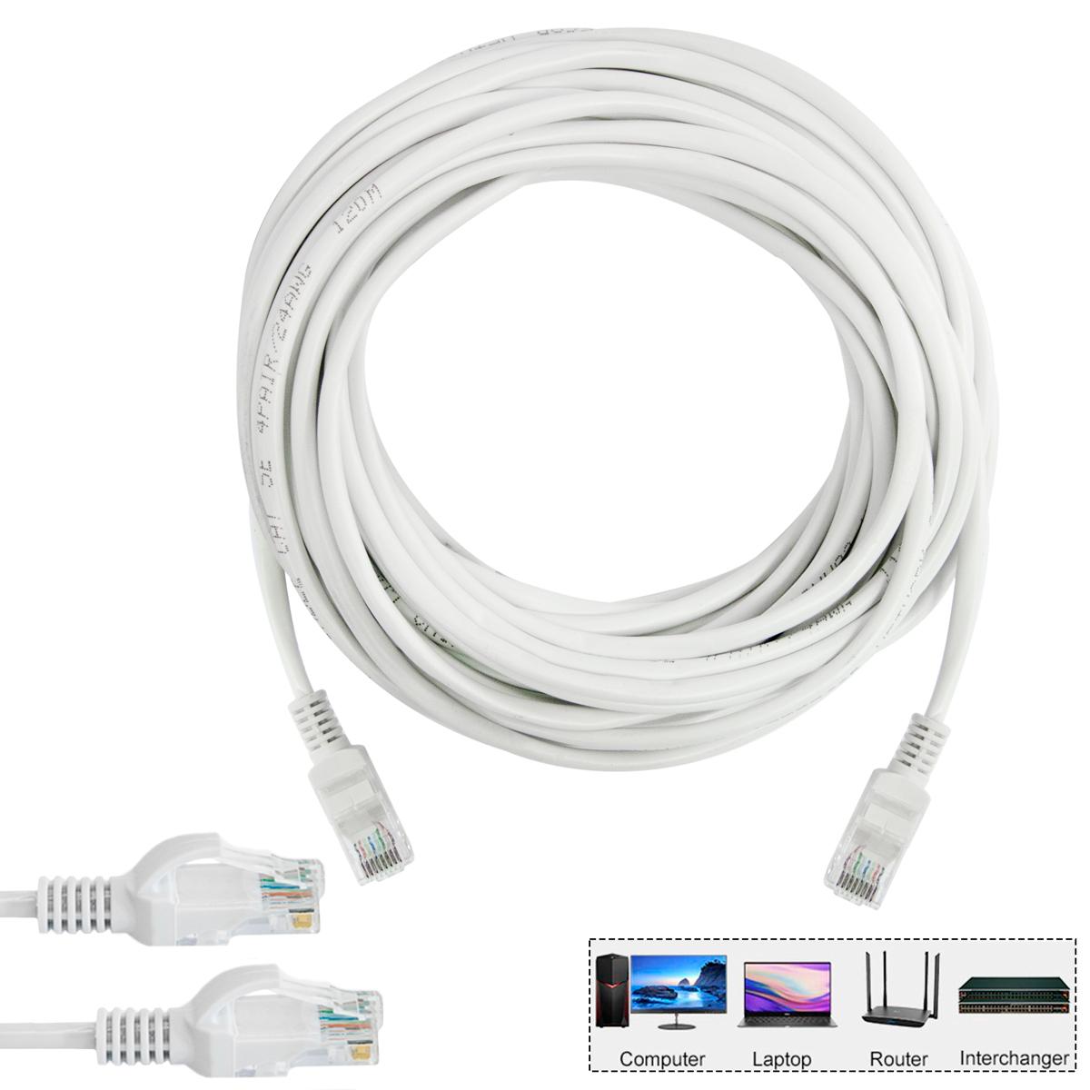 Интернет кабель HX LAN RJ-45 Cat 5E 9,9 м Белый (1009901-White) - фото 2