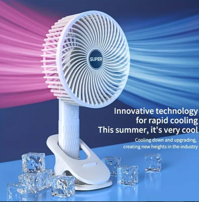 Вентилятор із затискачем для столу бездротовий USB 4 швидкості (2479517796) - фото 7