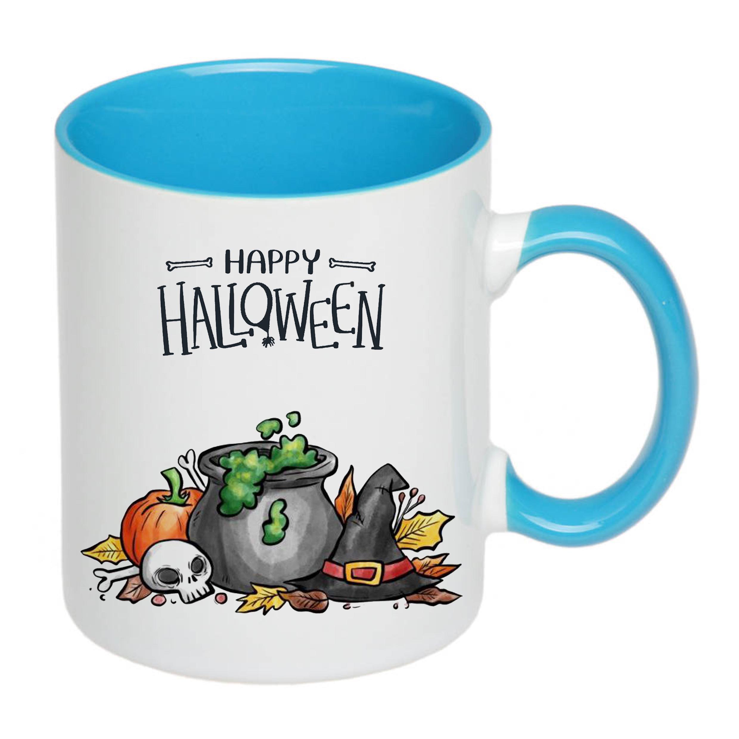 Чашка з друком Happy Helloween №3 330 мл Блакитний (20998) - фото 2 Чашка з друком Happy Helloween №3 330 мл Блакитний (20998) - фото 2