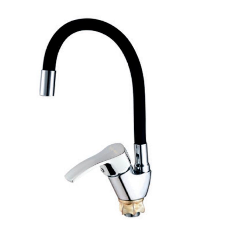 Змішувач для кухні MIXXUS YUB4-279 Reflector з чорним силіконовим виливом Black (MI6484)