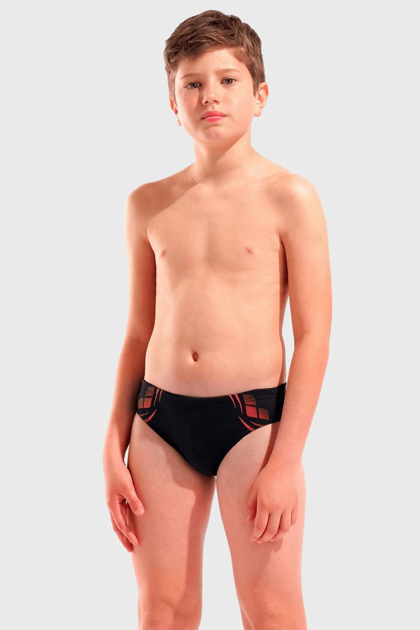 Плавки-шорты для мальчиков Arena POSEIDONIA SWIM BRIEFS 140 см Черный/Коралловый (009009-504 140)
