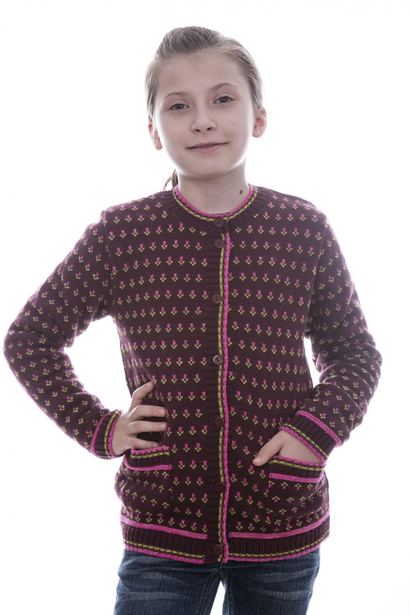 Жакет для девочки ДАЙС на пуговицах 104 см-110 см Бордовый (08252660)