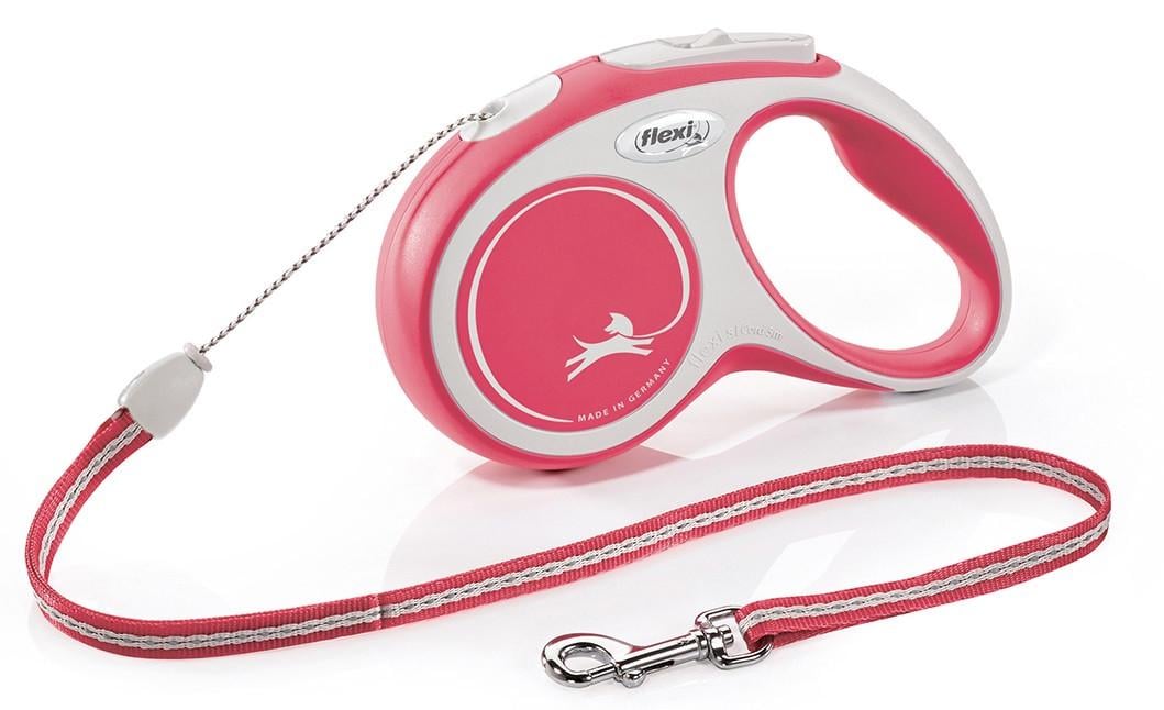 Поводок-рулетка Flexi New Comfort S Cord 5 м шнур до 12 кг Красный (1684048631)